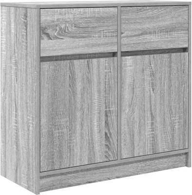 Produktbild von Sideboard mit Schublade Grau Sonoma 80x34x76 cm Holzwerkstoff