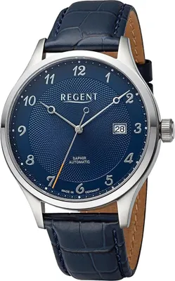 Produktbild von Regent Leder Herren Uhr Armbanduhr Automatik blau Lederarmband D2URGM2213