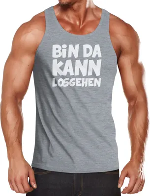 Produktbild von Herren Tanktop Spruch Bin da kann losgehen Muskelshirt Moonworks®  M