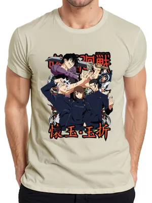 Productafbeelding van Jujutsu Kaisen Anime Manga, Vloekmagie, Sukuna, Gojo, Yuji, Heren T-shirt, Natuurlijk, Maat L