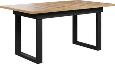 Produktbild von trendteam Speisen Esstisch Universal, Evoke Eiche Melamin/Schwarz, B/H/T ca. 160-200/76/90 cm