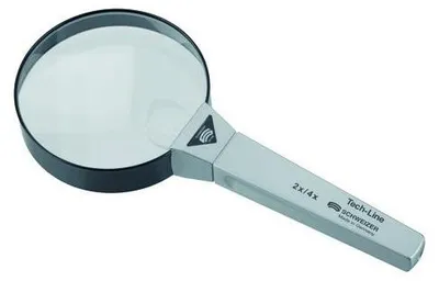 Produktbild von Schweizer Handlupe Tech-Line Vergrößerung 2x / 4x mit Kunststoffgriff Linsen-Durchmesser 90 / 20mm - 9802