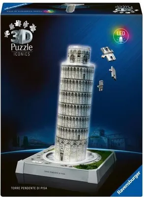 Image de Puzzle 3D Tour de Pise illuminée, Iconics, Éclairage intégré