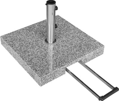 anndora Sonnenschirmständer heller Granit - 55kg rollbar Teleskopgriff hellgrau - Hellgrau