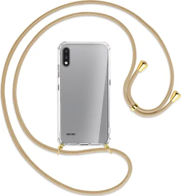 Produktbild von Handykette Backcover-Schutzhülle mit Band (Metall goldfarben) für LG K22 LMK200 - caramel