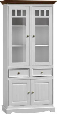 Produktbild von Vitrine Möbel Glas Schrank Vitrine Klassische Eckvitrine Eckschrank Glas Holz