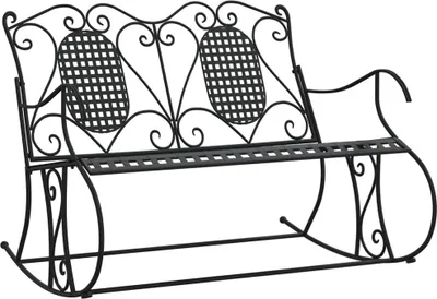 Obrázek produktu pro vidaXL Houpací lavice pro 2 osoby 113 cm černá ocel