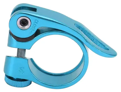 Productafbeelding van Fiets zadelpenklem, 27,2 mm / 28,6 mm / 31,8 mm, Aluminium, snelspanner, blauw