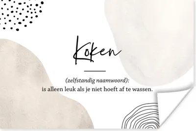 Produktbild von MuchoWow® Poster kochen - kochen definition - Sprichwörter - Wörterbuch - Zitate 180x120 cm - Fotoplakat