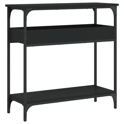 Obrázek produktu pro Konzolový stolek s policí černý 75x29x75 cm kompozitní dřevo