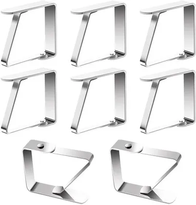Produktbild von Edelstahl-Tischkleiderklemmen, verstellbar, flexibel, 8-Stück