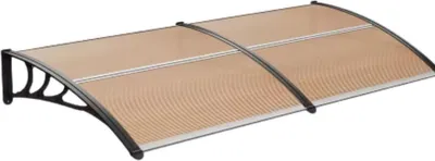 Obrázok produktu pre VoorTürlädenl Transparent - Zakrivený - 190 cm - ABS a polykarbonát - Hliník - Balkón a vchod - Odolný voči poveternostným vplyvom - Čierna/hnedá
