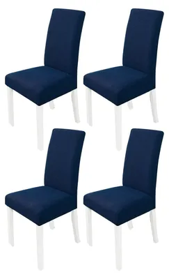 Immagine prodotto di Copri sedie – Elasticizzati e lavabili in lavatrice, set da 4, colore blu scuro