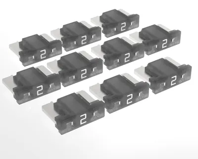 Mini LP Flachsicherungen 2A - 30A, 10 Stück, 2 A, grau