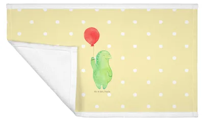 Produktbild von Mr. & Mrs. Panda Handtuch Schildkröte Luftballon - Gelb Pastell - Geschenk, Motivation, Jahrmarkt, 100x50, kleines, Schildkröten, 50x100, Motivationsspruch, baumwolle