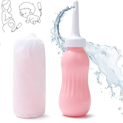 Produktbild von Intimdusche - Bidet-Handdusche - 500 ml - Tragbares Bidet für Damen und Herren - Reisebidet mit Aufbewahrungstasche - Spülflasche für unterwegs - Rosa