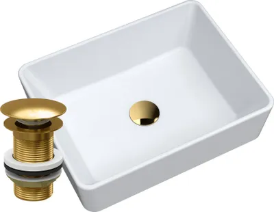 Produktbild von Granit-Waschtischplatte Weißgoldstopfen