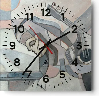 Produktbild von Wanduhr - Quadrat - Glasuhr - Abstraktion modern - 30x30cm - Schleichendes Uhrwerk - Lautlos - zum Aufhängen bereit - Dekoration Modern - Wanddekoration aus Glas - C4AC30x30-3739