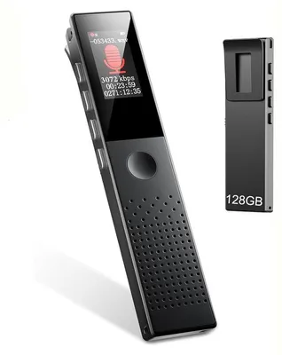 Produktbild von 128 GB Diktiergerät mit Wiedergabe, 360° Mikrofon, ENC Rauschunterdrückung und Sprachaktivierung für Meetings