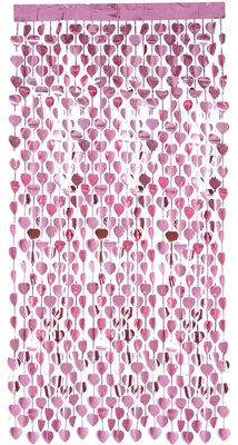 Produktbild von Smiffys - Herz-Partyvorhang, Folie SM899 (Einheitsgröße) (Pink)