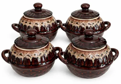 Produktbild von Keramiktopf Set Körbchen 4 St je 0,6L Auflaufform Schaum
