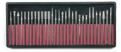Immagine prodotto di Set-kit frese diamantate,testa di affilatura per intaglio su legno, lucidatura metalli, incisione, foratura, 30 pezzi Hbm