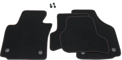 Produktbild von Exclusive Fußmatten passend für Seat Leon 2 1P FR Cupra Style Bj. 2005-2012, Naht:Rot