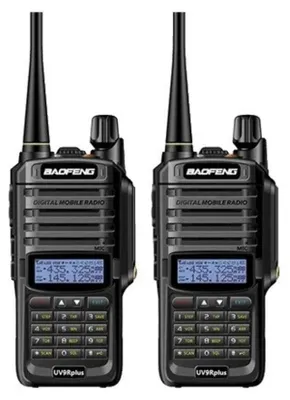 Immagine prodotto di Set di 2 pezzi, Baofeng UV-9R plus, ricetrasmittente portatile dual-band impermeabile, portata fino a 50 km, 10 W