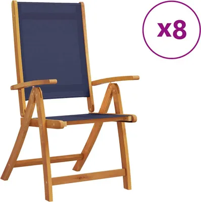 Produktbild von vidaXL Klappstühle, 8-teilig, Massivholz Akazie und Textilene