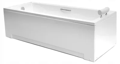 Produktbild von Corciano Rechteckbadewanne Nicole 170x70 cm Weiß | Badewanne mit Schürze (Front & Seite) | Acrylwanne inkl. Siphon, Kopfstütze & Griffen