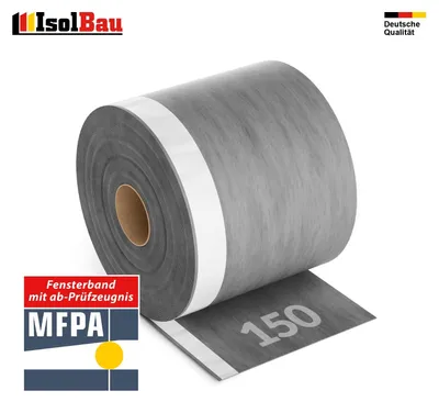 Isolbau Fensterband Außen Schwarz 150 mm x 30 m Fensteranschlussband Dichtband schlagregendicht