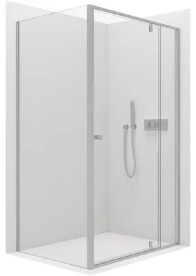 Productafbeelding van Douchecabine Santini L/P - 6 mm - chroom, helder glas - 140x80x195 cm - draaiduur
