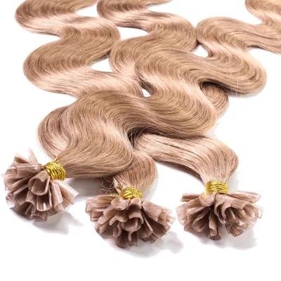 Image de hair2heart extensions de cheveux humains - 25 mèches 0,5g 40cm 8/01 blond clair naturel cendré