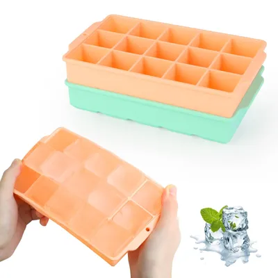 Produktbild von Eiswürfelformen, 2 Stück. Silikon-Eiswürfelbehälter mit 30 Fächern