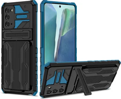 Image de Galaxy Note 20 Case, étui de protection hybride et robuste avec porte-cartes et support pour Samsung Galaxy Note 20 bleu