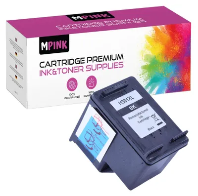 A product shot of an ink cartridge and its packaging.