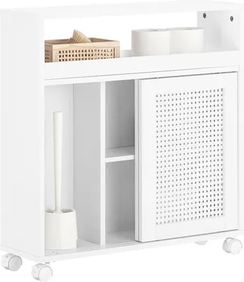 Produktbild von Schmaler Nischenwagen auf Rollen - BZR119-W - Breite 20 cm - Rollregal/Küchenwagen - Aufbewahrung für Toilettenpapier - Weiß