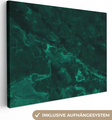 Produktbild von MuchoWow® - Leinwandbilder - Marmor - Limone - Grün - Strukturiert - Marmoroptik, Wandbild, Wanddeko Bilder Wohnzimmer, 120x90 cm