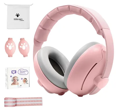 Imagen del producto de Auriculares para bebés con cancelación de ruido y protección auditiva, ajustables, para niños de 3 a 48 meses, ideales para viajes