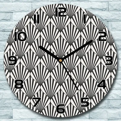 Produktbild von Wanduhr aus Glas Rund fi 30 Geometrisches Grau Quarz Deko Schlafzimmer Büro