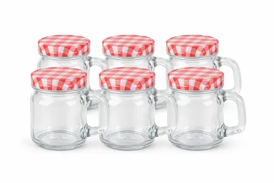 6er Set Marmeladengläser mit Henkel 120 ml kleine Vorratsgläser für Konfitüre