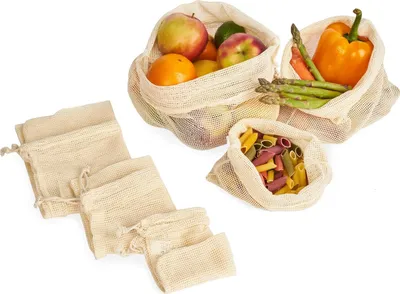 Image de Sacs en coton sans déchets 6 pièces de différentes tailles