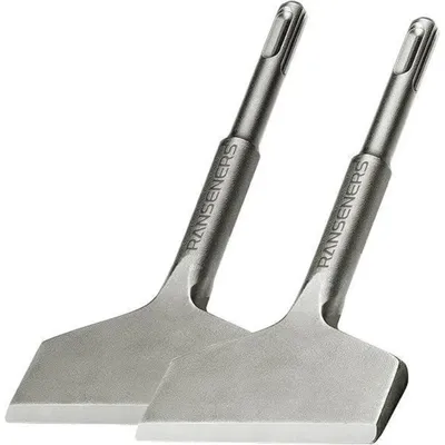 Image de Jeu de 2 burins pour carrelage SDS-plus, burins à pointe, 165 x 75 mm, angle de travail de 15°