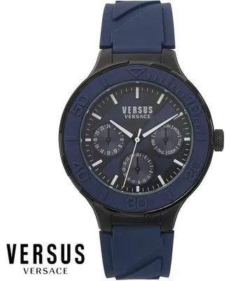 Produktbild von Versus by Versace VSP890318 Wynberg schwarz blau Silikon Armband Uhr Herren NEU