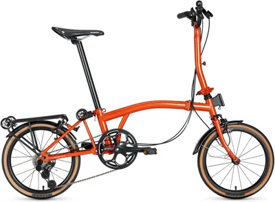 Image de Vélo pliable ROCKBROS HRS 16 pouces, dérailleur S-Ride 7 vitesses, cadre en acier chromoly, vélo de ville pliable léger, vélo de banlieue, vélo pliable orange