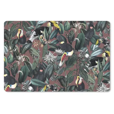 Produktbild von MuchoWow® Schreibtischunterlage Blumen - Vögel - Blätter 60x40 cm - XXL Mauspad - Großes Mauspad