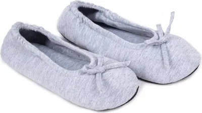 Produktbild von Weiche Damen Ballerina Hausschuhe mit Schleife grau 40-41 YOCLUB