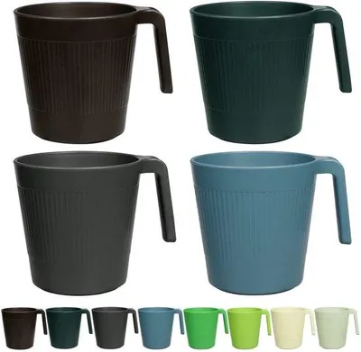 Obrázek produktu pro Sada plastových kelímků, 8 ks, 500 ml, recyklovatelné, vhodné pro kempování, večírky, pikniky, do mikrovlnné trouby a myčky nádobí
