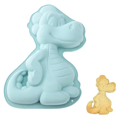 Produktbild von Kuchenform Dinosaurier Silikon Blau 3D Backform Groß