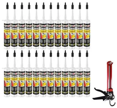 Folienkleber 24 x Dichtkleber + Premium Auspresspistole Dampfbremse Dampfsperre
